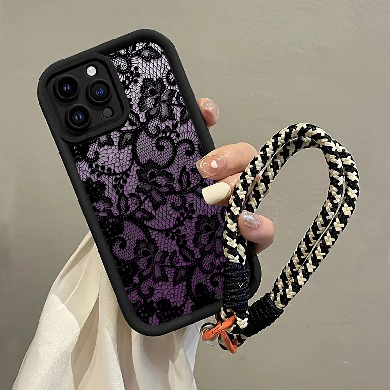 Samsung Galaxy Strap - Casing Ponsel Tali Gantung Renda Hitam