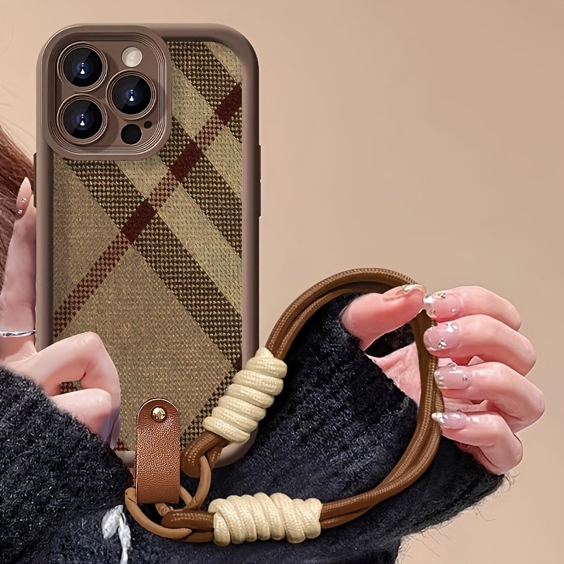 Samsung Galaxy Strap - Casing Ponsel Tali Lanyard Bergaris Coklat