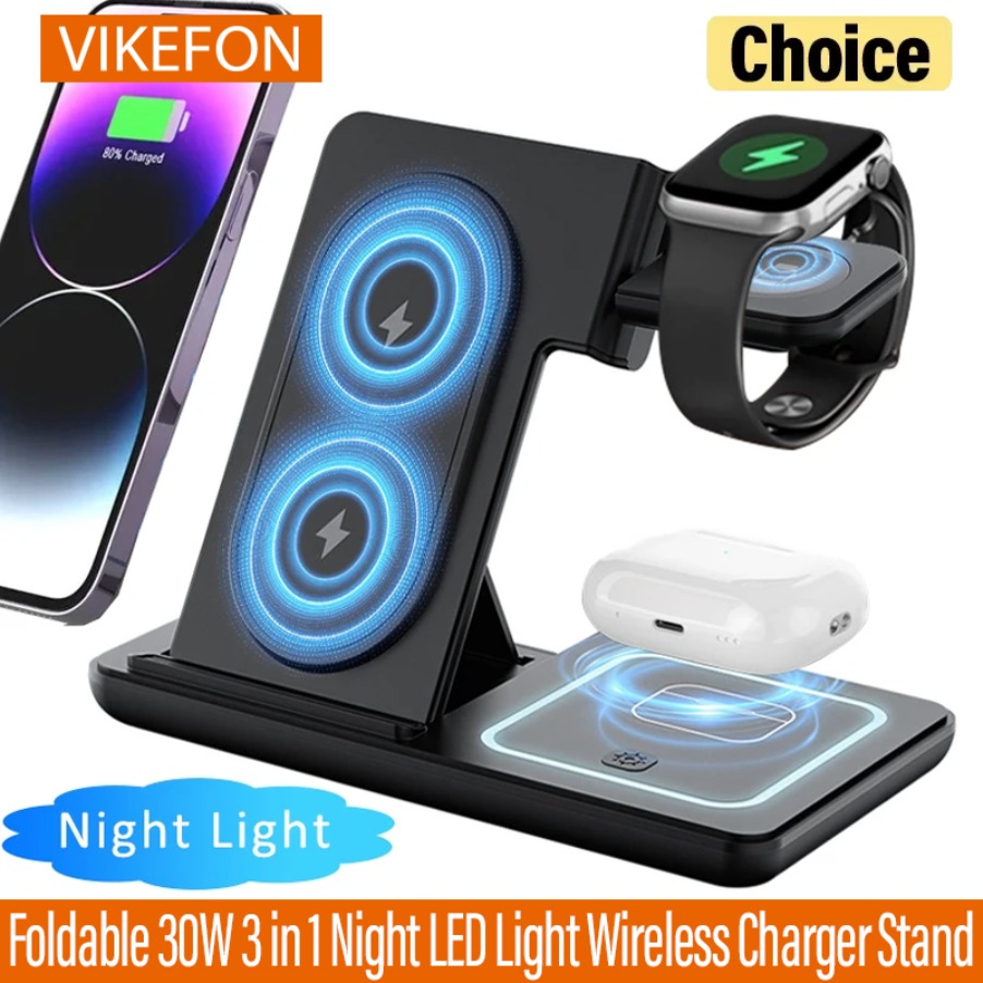 Smartwatch Watches Compatible With Iphone - Dudukan Pengisi Daya Nirkabel Lampu LED