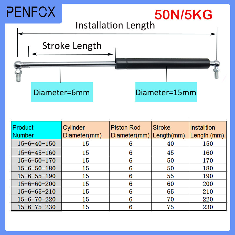 Spring Bar Tool - 1 Buah 150-230Mm 5Kg/50N Peredam Kejut