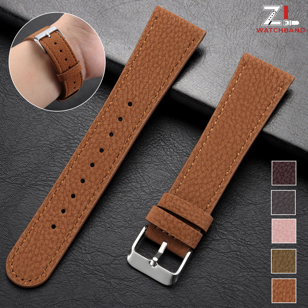 Smartwatch Purple Watches For Women - Tali Jam Tangan Kulit Motif Lychee
