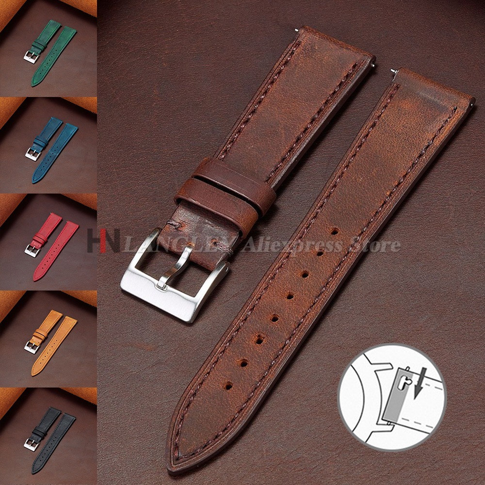 Smartwatch Vintage Watches For Women - 18/19/20/21/22/24Mm Tali Jam Tangan Kulit Sapi