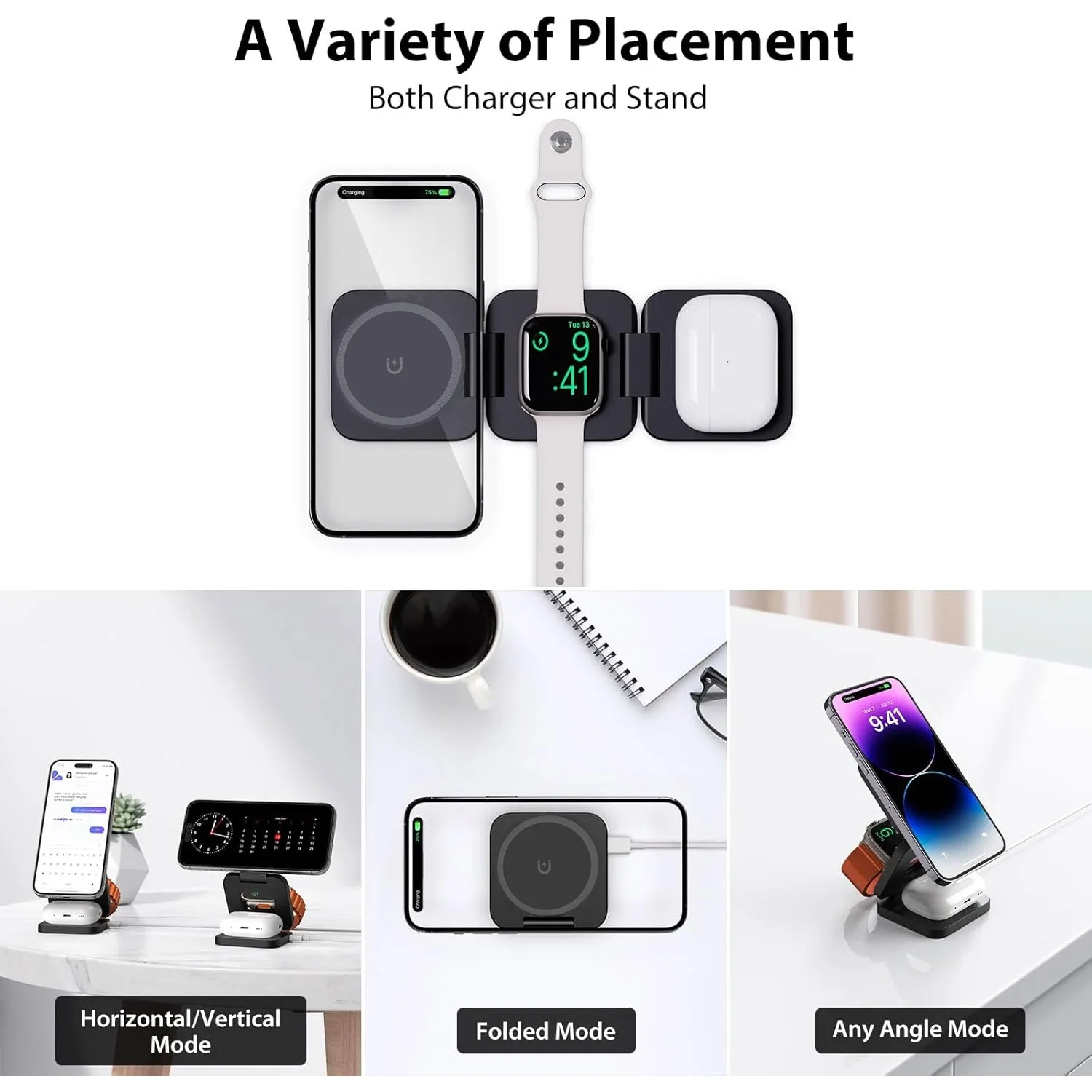 Pengisi Daya Nirkabel Cepat 3  - Smartwatch Watches Compatible With Iphone ulasan dan harga