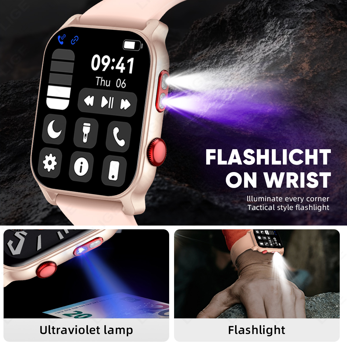LIGE Jam Tangan Pintar Ultra T - Smartwatch Purple Watches For Women ulasan dan harga