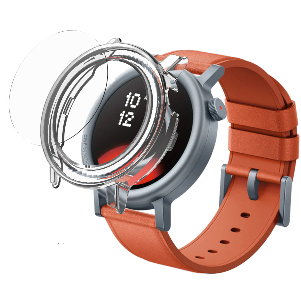 Pelindung layar kaca cangkang  - Smartwatch Nothing Watches ulasan dan harga