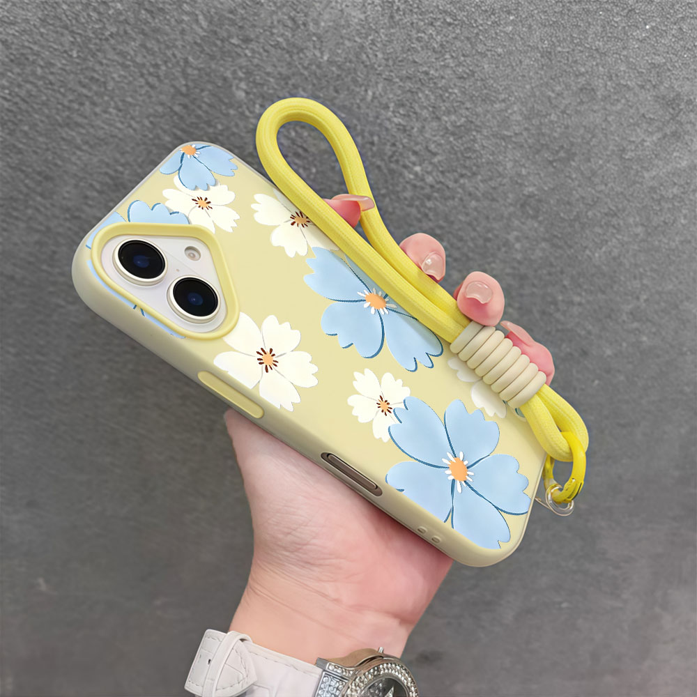 Casing Ponsel Bunga Putih Biru - Samsung Galaxy Strap ulasan dan harga