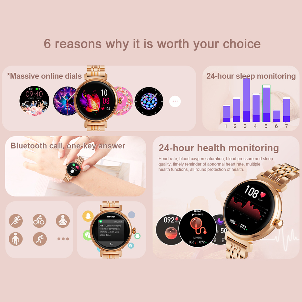 Layar AMOLED 1.04 inci jam tan - Hybrid Smartwatch ulasan dan harga